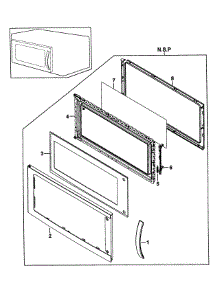 Door Assy parts for Samsung Microwave SMH9151W/XAA-00 from AppliancePartsPros.com