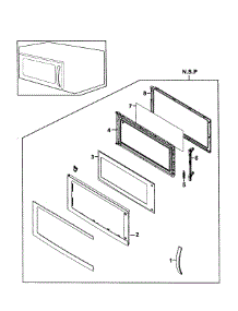 Door Assy parts for Samsung Microwave SMH9151STE/XAA-00 from AppliancePartsPros.com