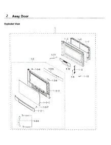 Door parts for Samsung Microwave SMH9207ST/XAA-00 from AppliancePartsPros.com