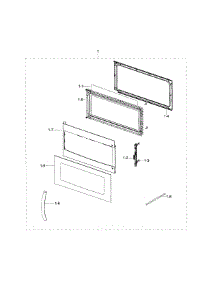 Door parts for Samsung Microwave ME18H704SFW/AA-01 from AppliancePartsPros.com
