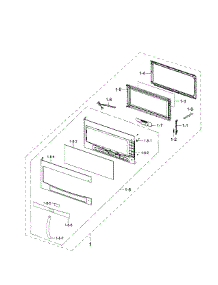 Door Section parts for Samsung Microwave ME21F606MJT/AA-01 from AppliancePartsPros.com