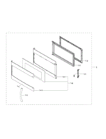 Door Assy parts for Samsung Microwave MC17F808KDT/AA-00 from AppliancePartsPros.com