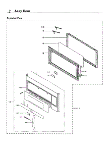 Door parts for Samsung Microwave ME21H706MQB/AA-01 from AppliancePartsPros.com