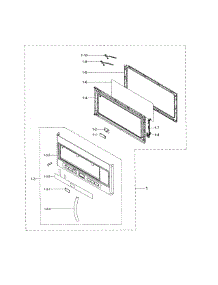 Door parts for Samsung Microwave ME21H706MQB/AA-00 from AppliancePartsPros.com