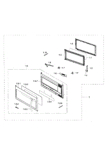 Door Section parts for Samsung Microwave ME21F707MJT/AA-01 from AppliancePartsPros.com
