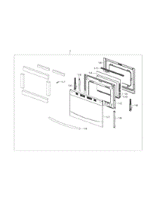 Door parts for Samsung Range NX58F5500SW/AA-00 from AppliancePartsPros.com