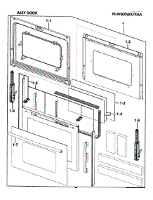 Door Assy parts for Samsung Range FE-N500WX/XAA-00 from AppliancePartsPros.com