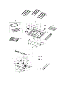 Cooktop parts for Samsung Range NX58F5700WS/AA-02 from AppliancePartsPros.com