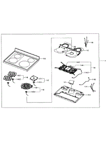 Cooktop Assy parts for Samsung Range NE597N0PBSR/AA-01 from AppliancePartsPros.com