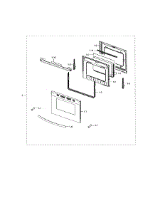 Door parts for Samsung Range NX58M5600SB/AA-00 from AppliancePartsPros.com