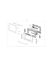 Door parts for Samsung Range NX583G0VBWW/AA-02 from AppliancePartsPros.com