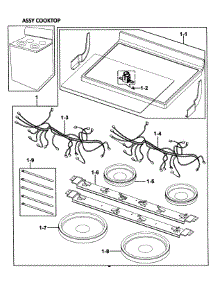 Cooktop Assy parts for Samsung Range FER300SW/XAA-00 from AppliancePartsPros.com