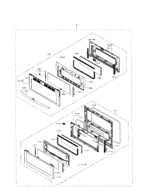Door Section parts for Samsung Range NE59J7850WS/AA-02 from AppliancePartsPros.com