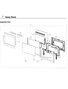 Door parts for Samsung Range NX58J7750SG/AA-00 from AppliancePartsPros.com