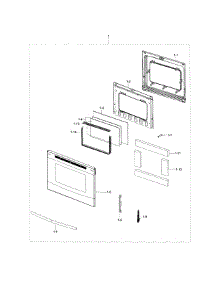 Door parts for Samsung Range NE595R1ABSR/AA-03 from AppliancePartsPros.com