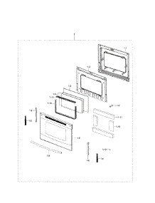 Door Sectio parts for Samsung Range NE59J3420SS/AA-03 from AppliancePartsPros.com