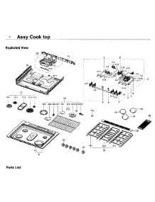 Cooktop parts for Samsung Range NX58K9850SG/AA-00 from AppliancePartsPros.com