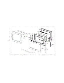Door parts for Samsung Range NX58F5500SS/AA-01 from AppliancePartsPros.com