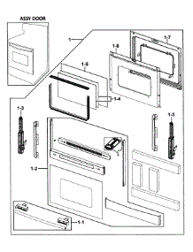 Door Assy parts for Samsung Range FTQ352IWUX/XAA-03 from AppliancePartsPros.com