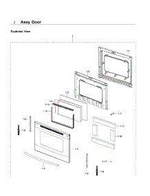 Door parts for Samsung Range NE59J3420SS/AA-07 from AppliancePartsPros.com