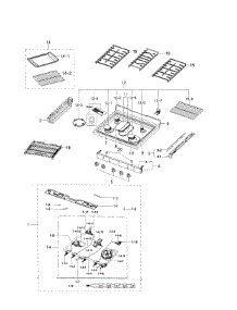 Cook Top parts for Samsung Range NX58H5650WS/AA-00 from AppliancePartsPros.com