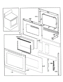 Door Assy parts for Samsung Range NE595R0ABWW/AA-00 from AppliancePartsPros.com