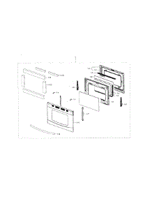 Door parts for Samsung Range NX58F5300SS/AA-01 from AppliancePartsPros.com