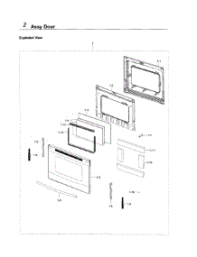 Door parts for Samsung Range NE59J3420SS/AA-05 from AppliancePartsPros.com