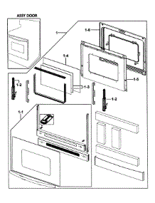 Door Assy parts for Samsung Range FTQ353IWUX/XAA-00 from AppliancePartsPros.com