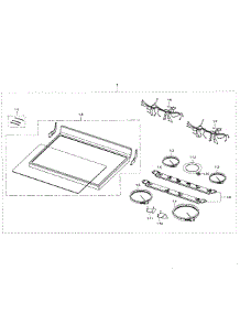 Cooktop Section parts for Samsung Range NE59J3420SW/AA-04 from AppliancePartsPros.com
