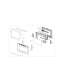 Door parts for Samsung Range NX583G0VBBB/AA-02 from AppliancePartsPros.com