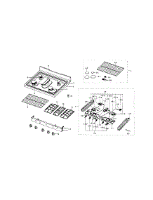 Cooktop parts for Samsung Range NX583G0VBWW/AA-01 from AppliancePartsPros.com
