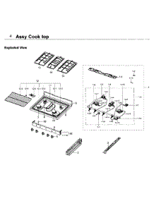 Cooktop parts for Samsung Range NX58K3310SB/AA-00 from AppliancePartsPros.com