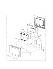 Door Assy parts for Samsung Range NE597R0ABSR/AA-01 from AppliancePartsPros.com