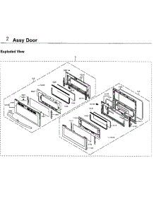 Door parts for Samsung Range NE59J7850WG/AA-04 from AppliancePartsPros.com