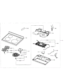Cooktop Assy parts for Samsung Range NE597N0PBSR/AA-02 from AppliancePartsPros.com