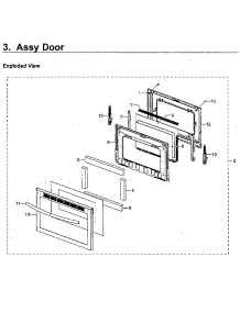Door parts for Samsung Range NX58M6650WG/AA-00 from AppliancePartsPros.com