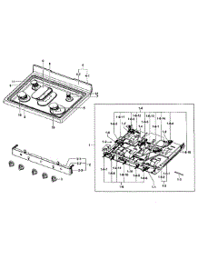 Cooktop Assy parts for Samsung Range FX510BGS/XAA-01 from AppliancePartsPros.com