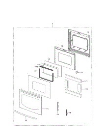 Door Assembly parts for Samsung Range NE599N1PBSR/AC-02 from AppliancePartsPros.com