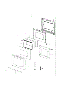 Door Assembly parts for Samsung Range NE599N1PBSR/AC-03 from AppliancePartsPros.com