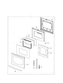 Door Assembly parts for Samsung Range NE599N1PBSR/AC-01 from AppliancePartsPros.com