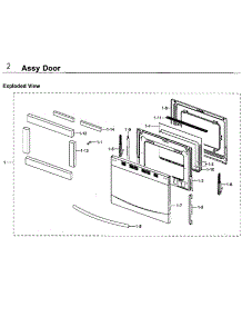 Door parts for Samsung Range NX58F5500SS/AA-02 from AppliancePartsPros.com