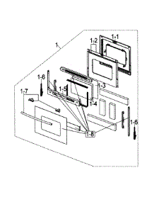 Door Assy parts for Samsung Range FCQ321HTUX/XAA-00 from AppliancePartsPros.com