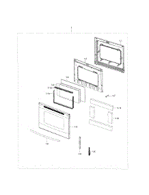 Door parts for Samsung Range NE59J3420SS/AA-02 from AppliancePartsPros.com