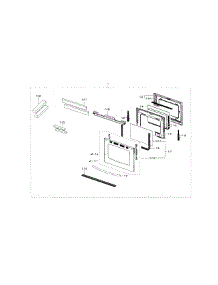 Door parts for Samsung Range NX58F5700WS/AA-03 from AppliancePartsPros.com