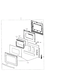 Door Assy parts for Samsung Range NE594R0ABBB/AA-01 from AppliancePartsPros.com