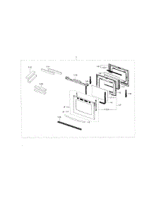 Door parts for Samsung Range NX58H5650WS/AA-02 from AppliancePartsPros.com