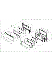 Door Section parts for Samsung Range NE59J7850WG/AA-03 from AppliancePartsPros.com