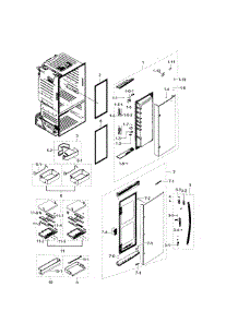 Fridge Door R parts for Samsung Refrigerator RF28HDEDBSR/AA-04 from AppliancePartsPros.com