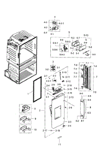 Left Door parts for Samsung Refrigerator RF28HMEDBBC/AA-05 from AppliancePartsPros.com